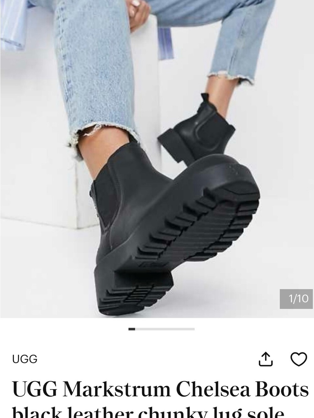 UGG Black Chunky Lug Chelsea Booties